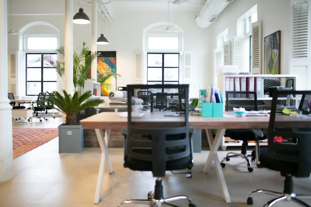 Chairs beside table